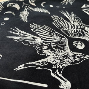 Raven Bandana/Handkerchief/Mask Ravens, Crows, Mystical, Magic, Witchy Men's Women's Classic Paisley Inspired 100% Cotton image 2