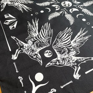 Raven Bandana/Handkerchief/Mask Ravens, Crows, Mystical, Magic, Witchy Men's Women's Classic Paisley Inspired 100% Cotton image 3