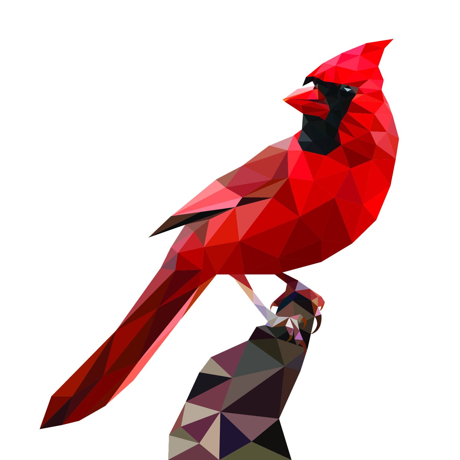 Geometric Bird 8x10 Print Northern Cardinal - Etsy UK