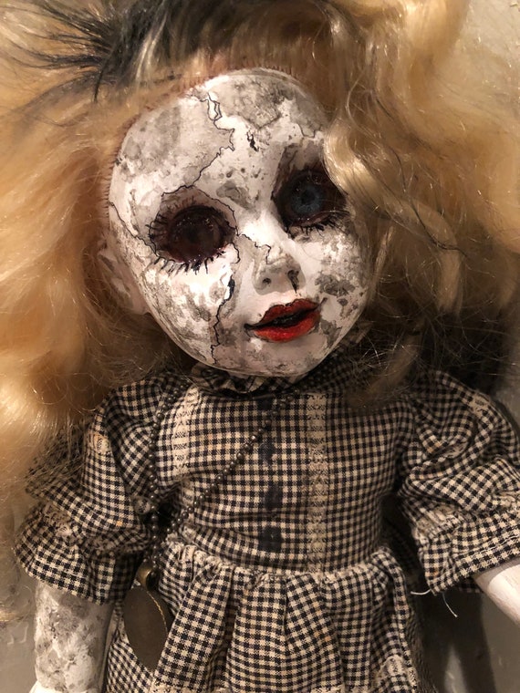 MAD ALICE in Wonderland OOAK Doll Handmade Halloween Creepy Haunted Gothic Art 
