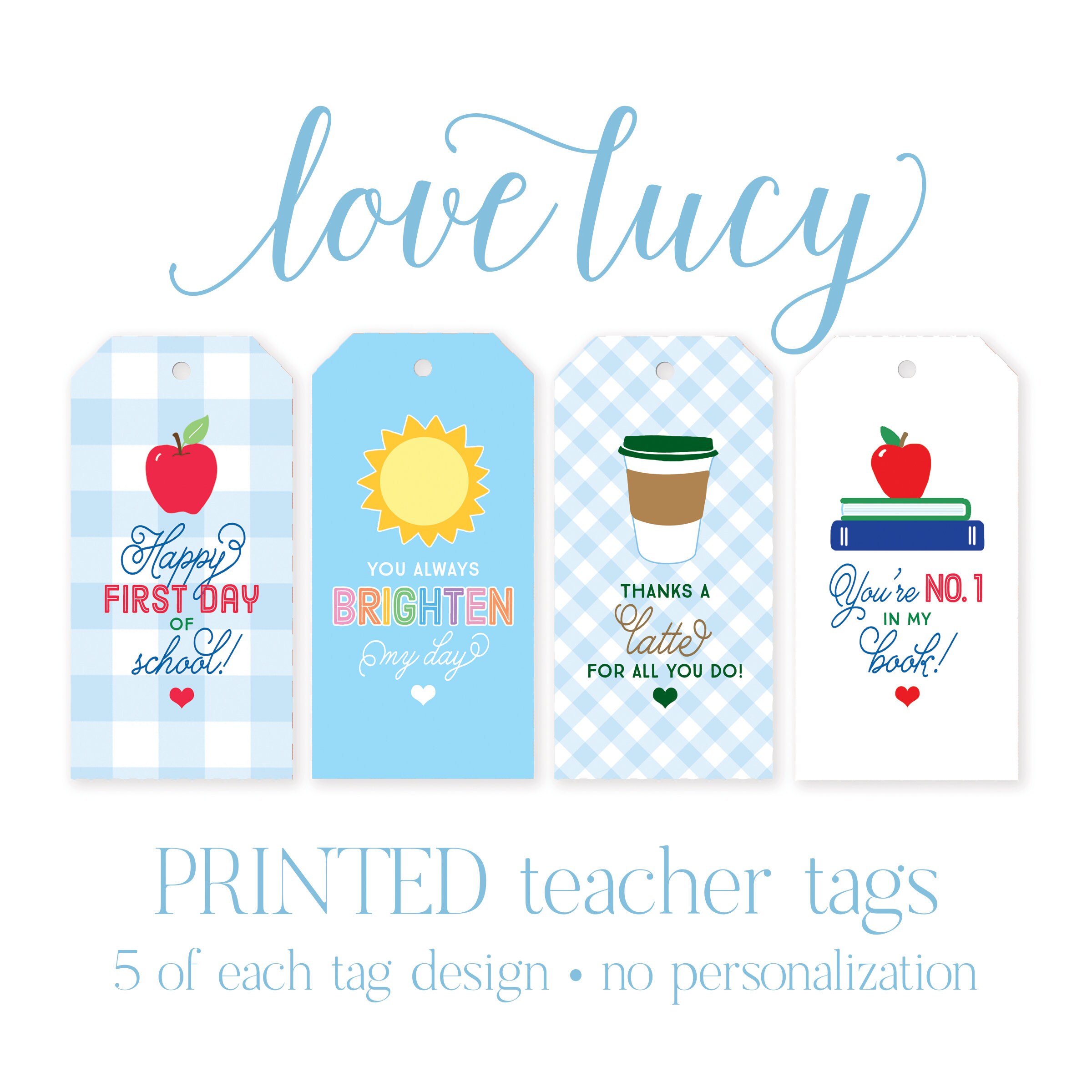 Blank PRINTED - Teacher 2.375 x 4.75 GIFT TAGS