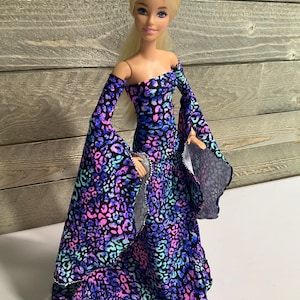 Bunte Geparden Mittelalter Gewandung für 30 cm Modepuppe 1/6 Puppe