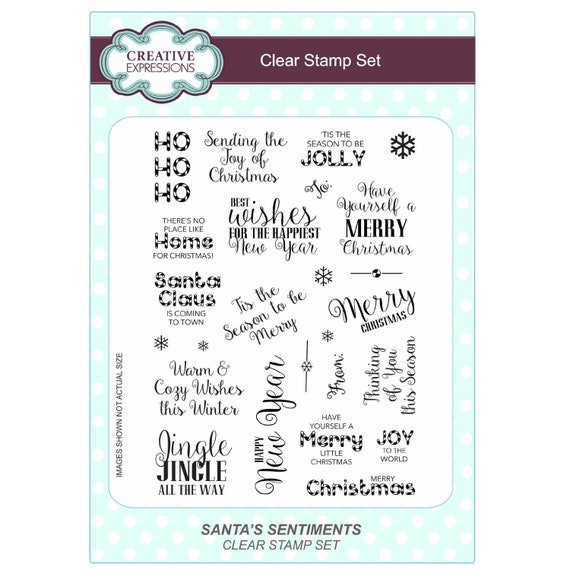 Creative Expressions Stamps CHOOSE: Santa's Sentiments, Snow Globe, Cheers To You, Christmas Sayings, Forest Life