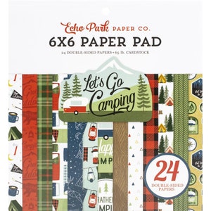Echo Park Double-Sided Paper Pad 6"X6" 24/Pkg CHOOSE Let's Go Camping, Our Wedding