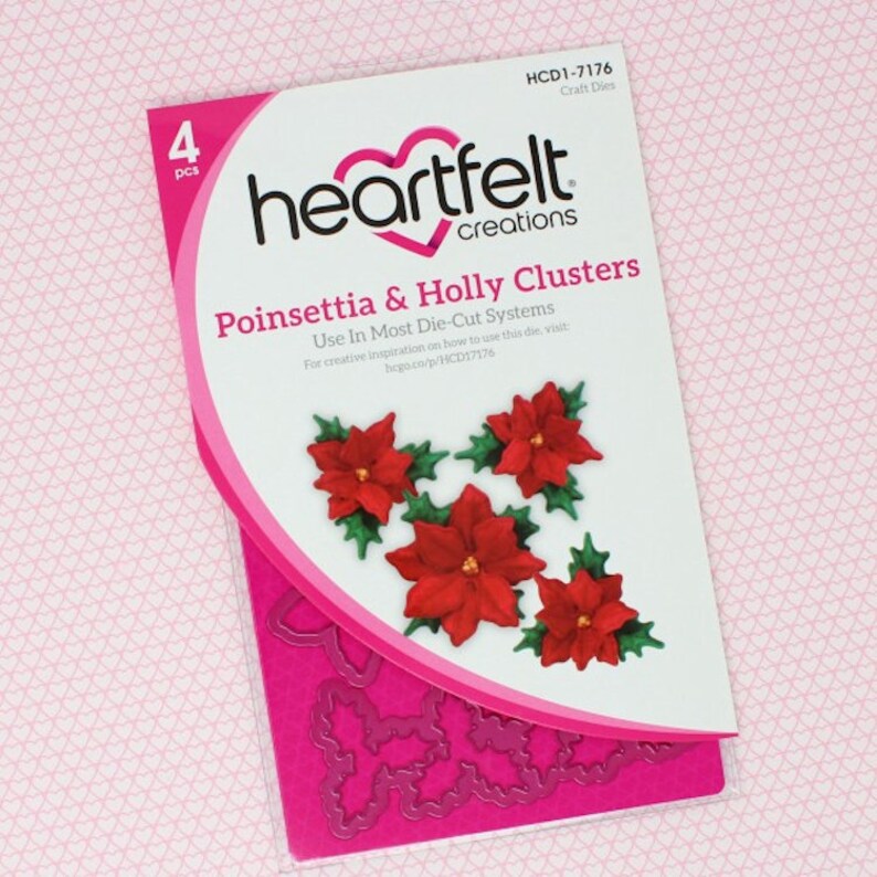 HCD1-7176 Heartfelt Creations Cut /& Emboss Dies Poinsettia /& Holly Clusters
