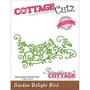 CottageCutz Elites Die ~ Garden Delight Bird, 3&quot;X1.9&quot; CCE107 ~ RETIRED PRODUCT