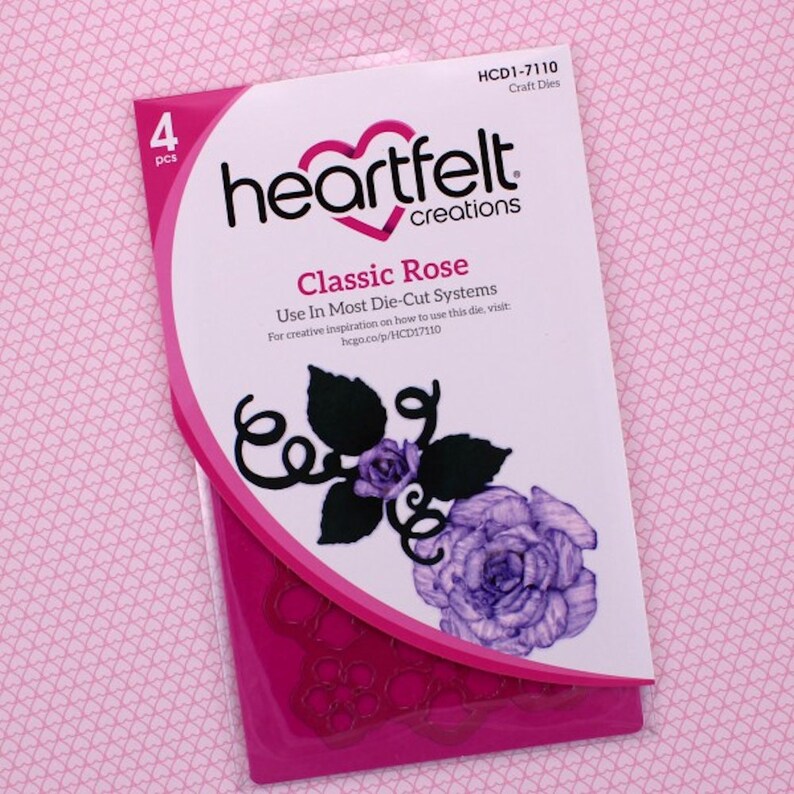 HCD1-7110+HCPC3752 ~ NEW Lot Set Heartfelt Creations Dies+Stamp Set ~ Classic Rose
