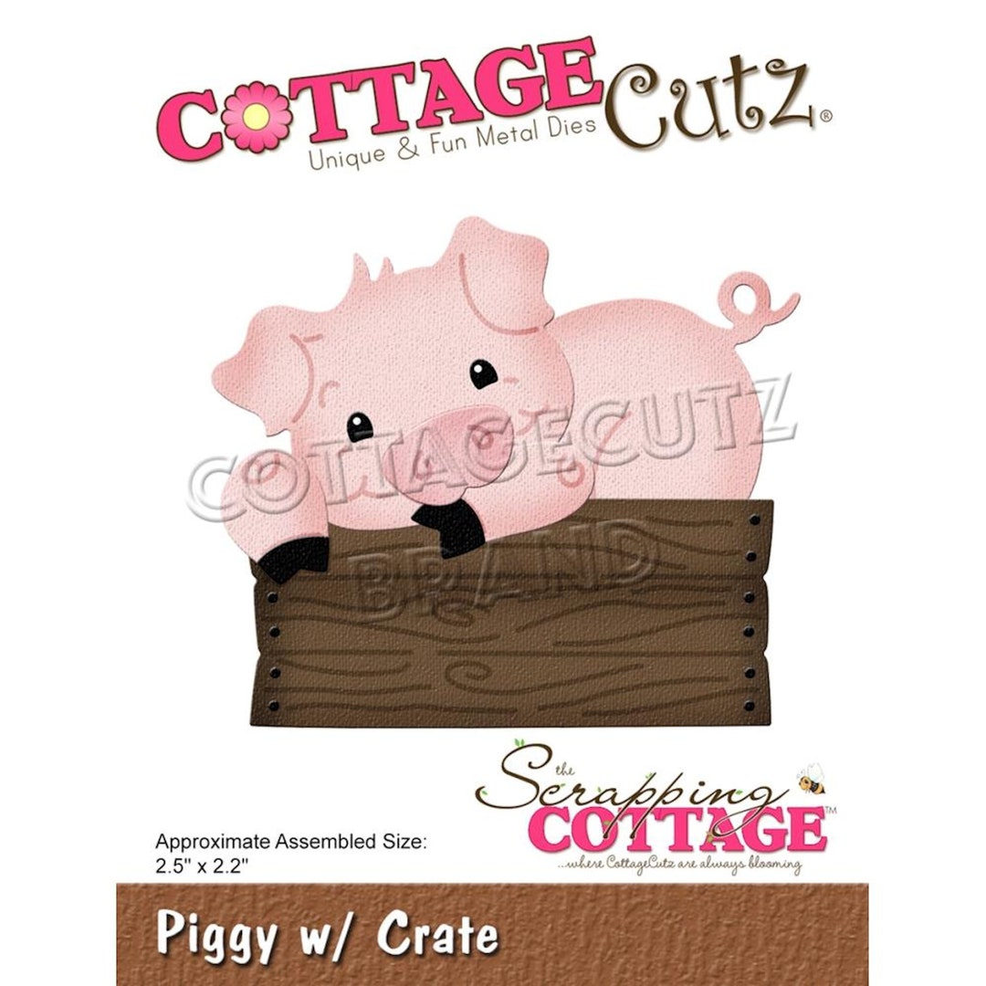 Cottagecutz Dies CHOOSE ONE Piggy With Crate, Playful Piggies - Etsy