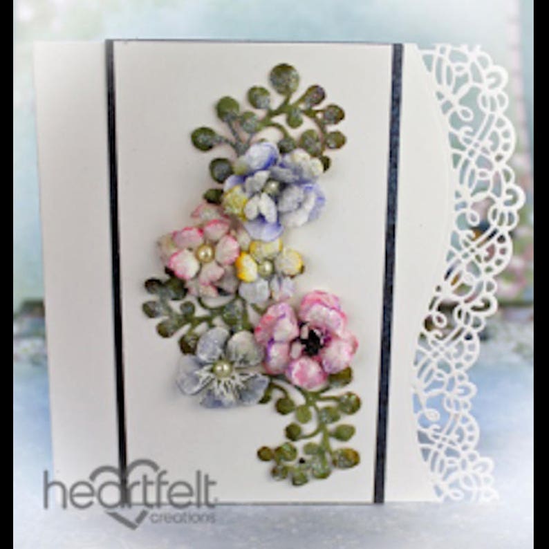 HCD1-7125+HCPC3769 Lot Set Heartfelt Creations Dies+Stamp Set ~ Wildwood Florals