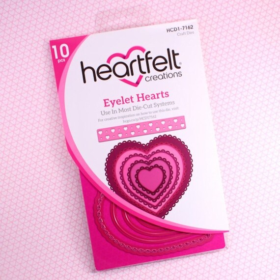 Heartfelt Creations Cut Emboss Dies Eyelet Hearts Hcd1 Etsy