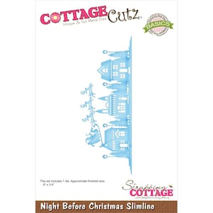 CottageCutz Slimline Dies CHOOSE Night Before Christmas; Christmas On The Farm 9&quot;X3&quot;