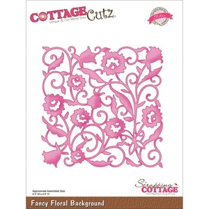 CottageCutz Elites Die Fancy Floral Background, 4.5&quot;X4.5&quot; CCE017 ~ Discontinued