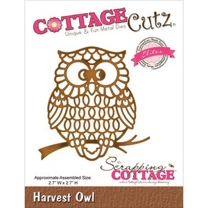 CottageCutz Elites Die 2.7&quot;X2.7&quot; ~ Harvest Owl, CCE077  RETIRED!