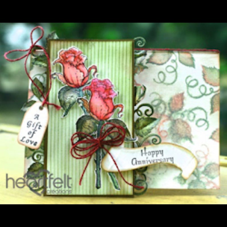 HCD1-7110+HCPC3752 ~ NEW Lot Set Heartfelt Creations Dies+Stamp Set ~ Classic Rose