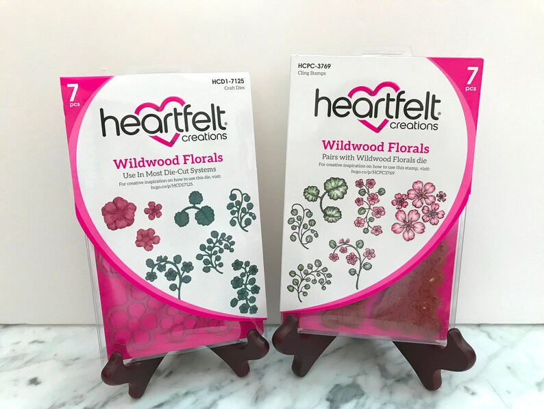 HCD1-7125+HCPC3769 Lot Set Heartfelt Creations Dies+Stamp Set ~ Wildwood Florals