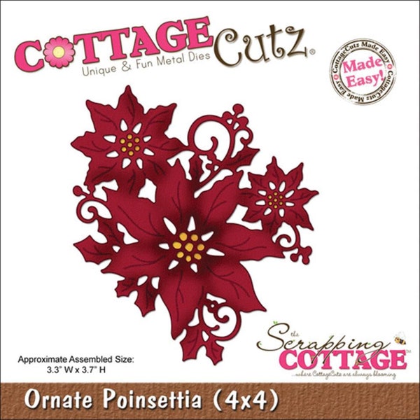 CottageCutz Die 10x10cm Verschnörkelte Weihnachtssterne leicht gemacht, 4x4423