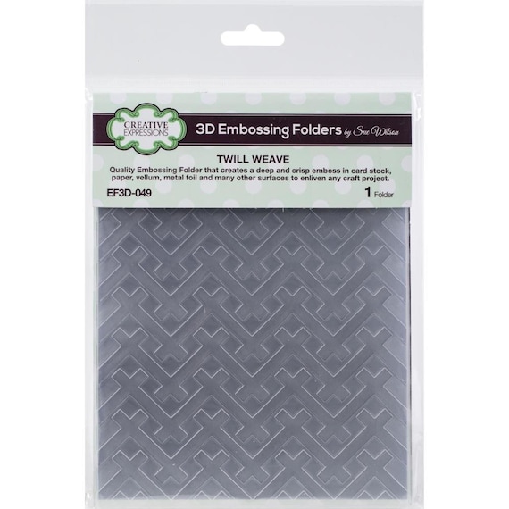 Creative Expressions 3D Embossing Folder 5.75"X7.5" Twill Weave, CEEF3D -   049