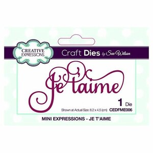 Suesponsor Dies Mini Expressions WÄHLEN SIE EINE: Je T'Aime, Merci Beaucoup, Joyeux Noel