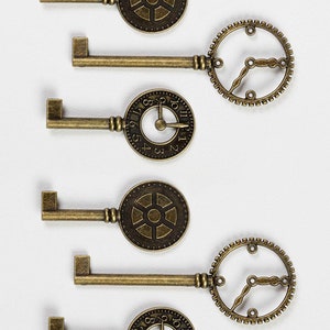 Graphic 45 Antique Brass CHOOSE Door Knockers, Metal Key Holes, Clock Keys
