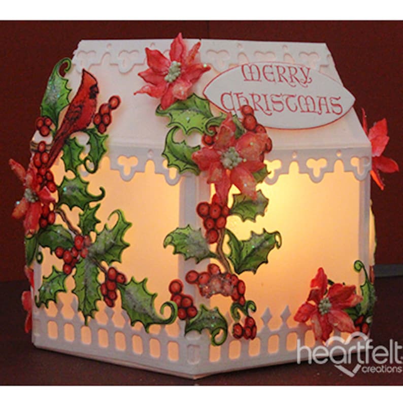 HCD1-7176 Heartfelt Creations Cut /& Emboss Dies Poinsettia /& Holly Clusters