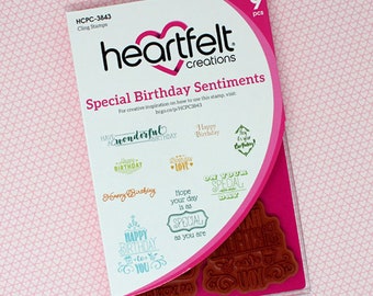 Heartfelt Creations Sentiments Collection Cling Stamps CHOOSE ONE ~ Retired