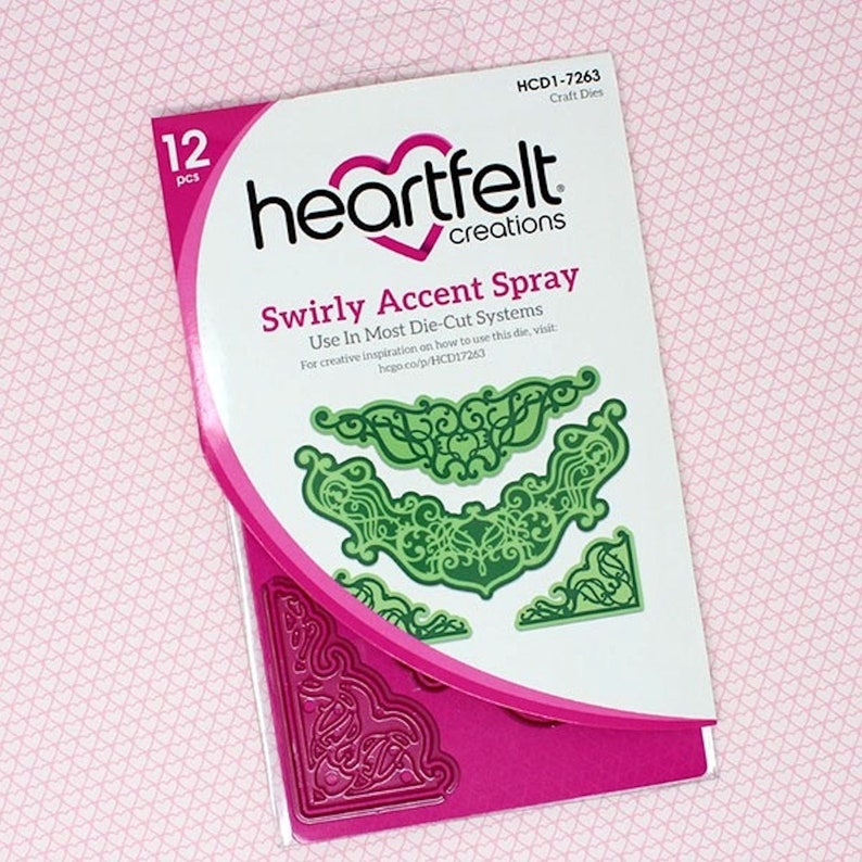 Heartfelt Creations Dies Choose One Swirly Border Accents /& Spray Collection Booklet Basics Frames