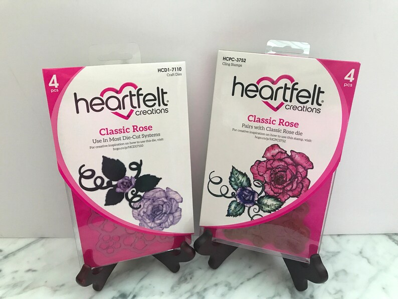 Lot Set Heartfelt Creations Dies+Stamp Set ~ Classic Rose, HCD1- Lot Set Heartfelt Creations Dies+Stamp Set ~ Classic Rose, HCD1-