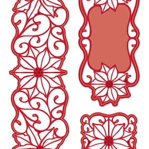 Sue Wilson meurt Collection festive Poinsettia Corner, Border and Tag, CED3048 ~ Retraité!