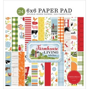 Carta Bella Double-Sided Paper Pad 6"X6" 24/Pkg Farmhouse Living, Welcome Fall