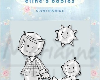 Marianne Design Clear Stamps ~ Eline's Babies - Brother/Sister, 3 piece EC0110