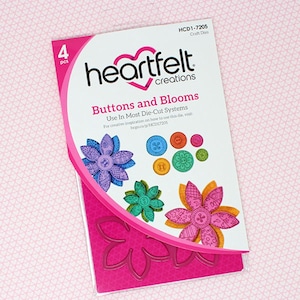 Kavelset Heartfelt Creations Buttons & Blooms-collectie KIES ÉÉN kavelset (stansen en stempels)