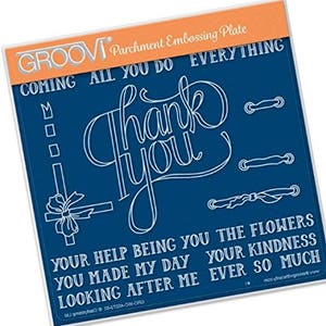 Groovi Embossing Plate A5 Sq - Cinta de gracias, GRO40273; Cinta de los mejores deseos, GRO40274