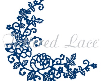 Tattered Lace Dies ~ Delicate Rose Corner, 3.19x3.11 TTLD1333