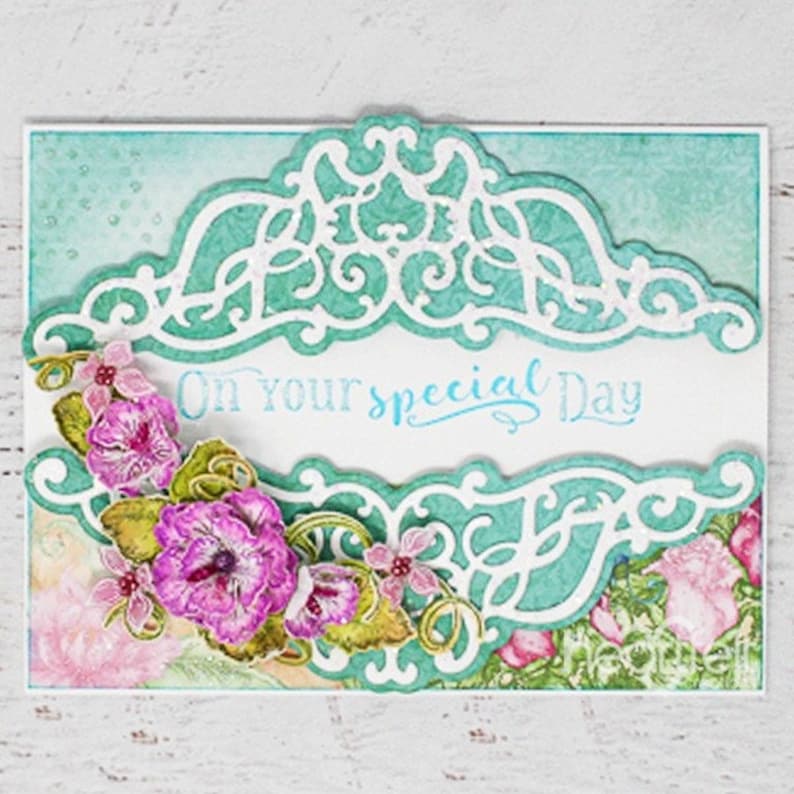 Heartfelt Creations Dies Choose One Swirly Border Accents /& Spray Collection Booklet Basics Frames