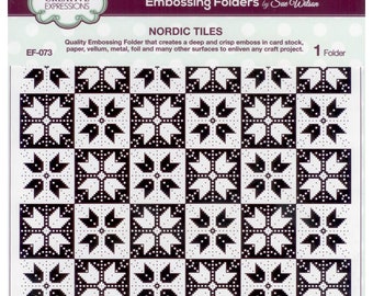 Creative Expressions Sue Wilson 8 x 8 embossingmap Scandinavische tegels, EF073 Gepensioneerd