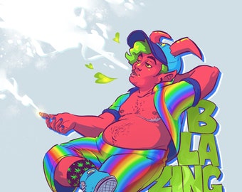 Blazing Homosexual Print (CW drugs, somking)