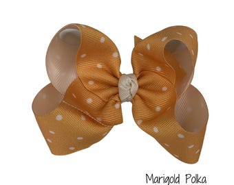 Marigold Polka Dot Hairbow