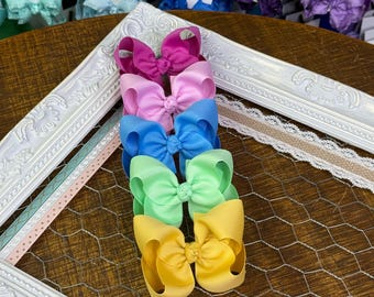 Lazos de grogrén para el pelo de 2 a 8 pulgadas, hechos a mano, para niñas.