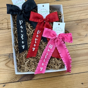 Ribbon, Ruffle, Ruffle Bow, Pony Bow, Ponytail Hairbow, Hairbow, School Bow, Personalized Bow, Personalized Gift