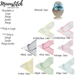 Moonstitch Grosgrain Hair Bow with Lace Trim Edge - Girls Boutique Bow - Handmade in USA immagine 7