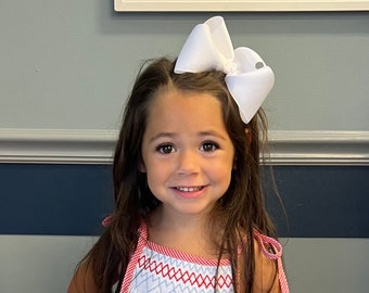 White Grosgrain Hairbow