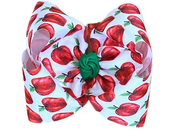 Lazo para el pelo con manzanas de acuarela