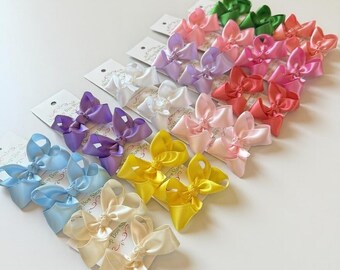 Lazo de satén para el cabello - Colores de Pascua - Lazo de boutique para niñas de 3 a 5.5 pulgadas hecho a mano