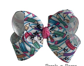 Lazo para el pelo de lápices y papel para la vuelta al cole