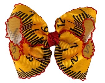 Lazo para el pelo con puntada lunar de la regla de la escuela