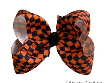 Halloween Checker Hairbow