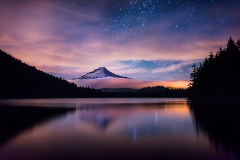 Darkglow Trillium Lake Mount Hood, Oregon Fine Art Photo Print Home ...