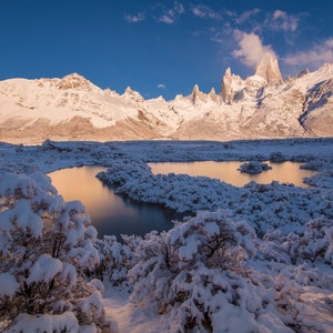 Gosh - Snowy Morning - Fitz Roy Patagonia - El Chalten - South America, Argentina - Fine Art Photo Print - Home Decor