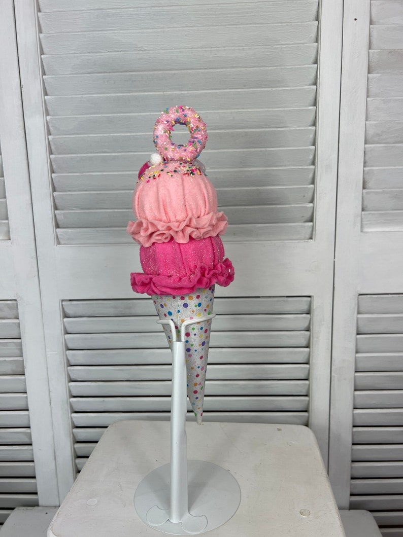 Pink Sugar Plum Ice Cream Cone Decor Felt Ice Cream Cone Etsy
