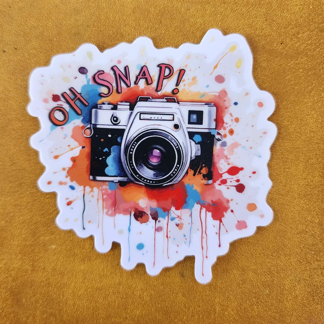 Vintage Camera Sticker With Color Pop | Vinyl, Waterproof Sticker ...